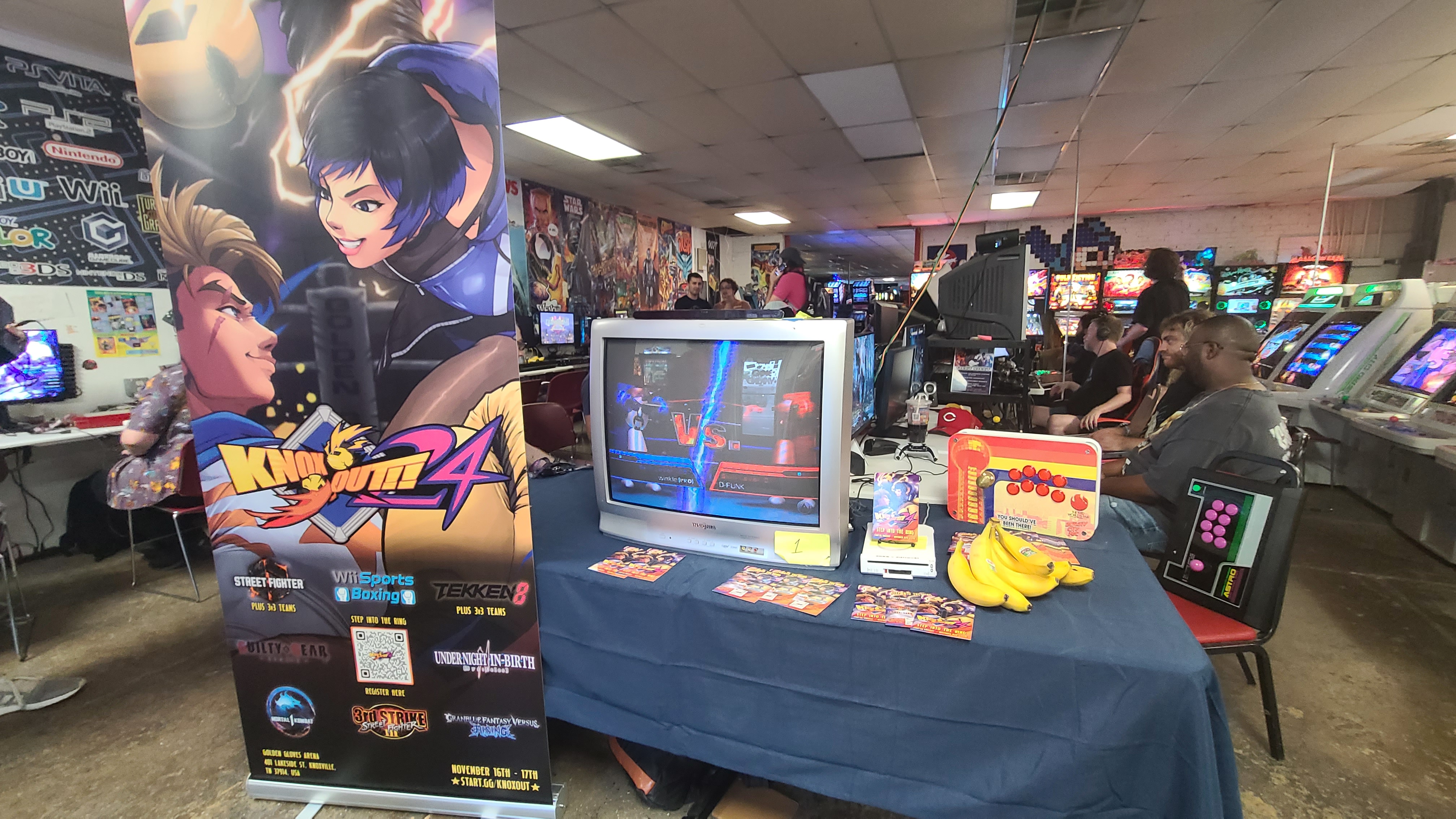 Table set up at a Game Galaxy Arcade Event.